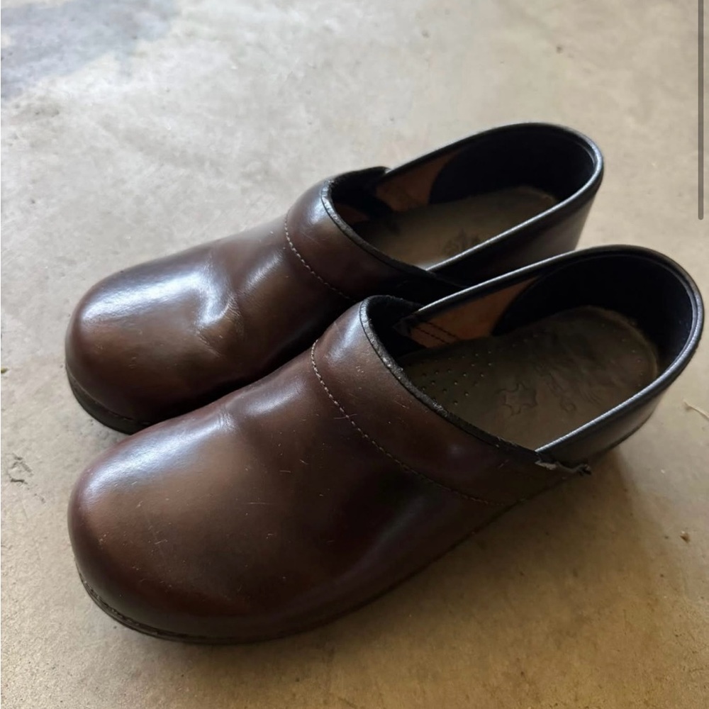 Dansko brown Leather nursing Clogs